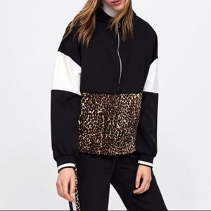 Zara leopard hoodie